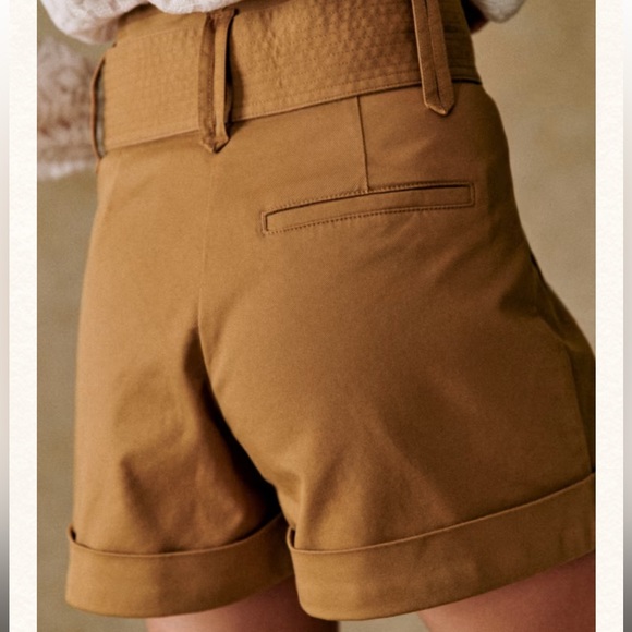 Sezane Rome Shorts Tan Camel Womens Size 6 36 Small - Picture 3 of 10